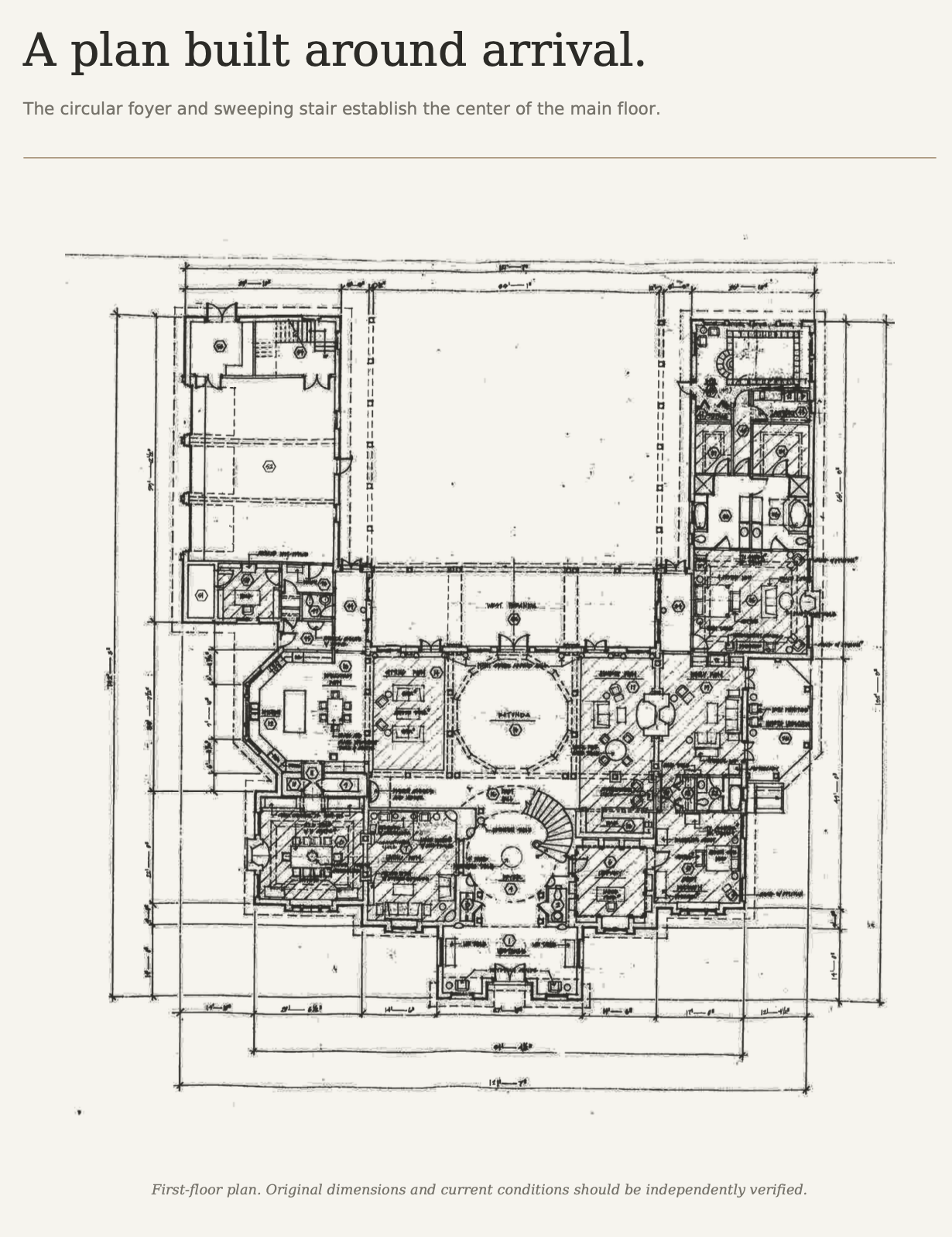 Original main-level floor plan of The Hart House