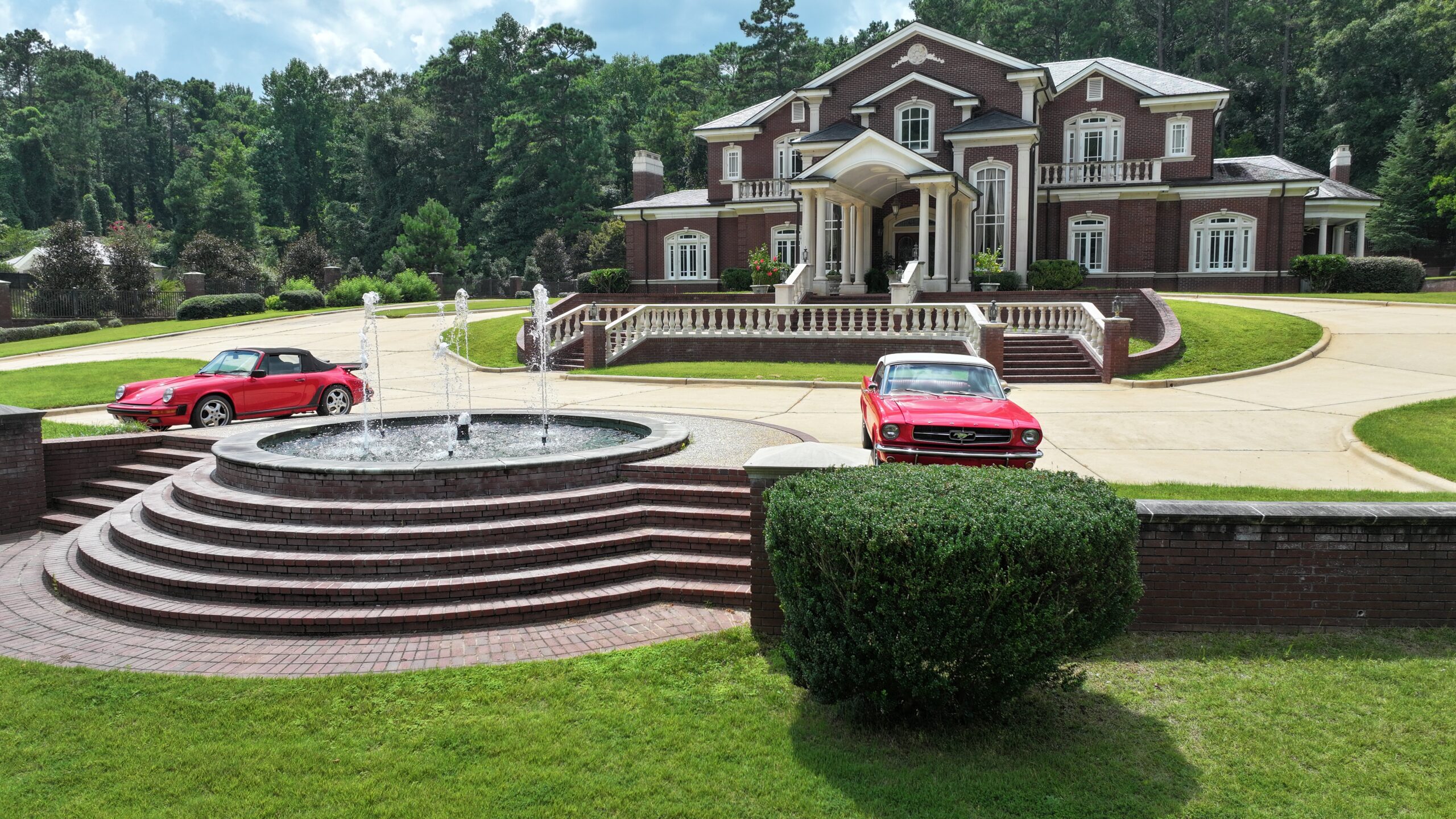 Aerial view of the residence and grounds